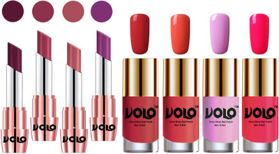 

Volo Ultra HD Shine Nail Polish and Creamy With Matte Lipsticks Combo(Set of 8)