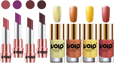 

Volo Ultra HD Shine Nail Polish and Creamy With Matte Lipsticks Combo(Set of 8)