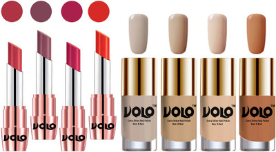 

Volo Ultra HD Shine Nail Polish and Creamy With Matte Lipsticks Combo(Set of 8)