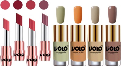 

Volo Ultra HD Shine Nail Polish and Creamy With Matte Lipsticks Combo(Set of 8)