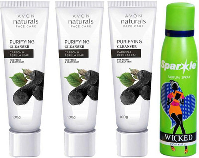 

Avon Anew Carbon Deep Clear Cleanser (set of 3) (300 ml) with one perfume 150 ml(Set of 4)