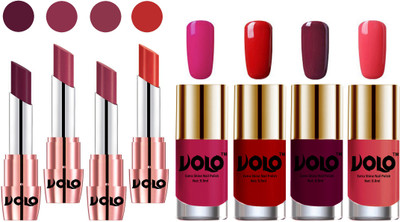 

Volo Ultra HD Shine Nail Polish and Creamy With Matte Lipsticks Combo(Set of 8)