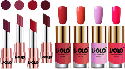 

Volo Ultra HD Shine Nail Polish and Creamy With Matte Lipsticks Combo(Set of 8)