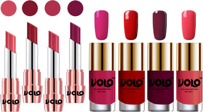 

Volo Ultra HD Shine Nail Polish and Creamy With Matte Lipsticks Combo(Set of 8)