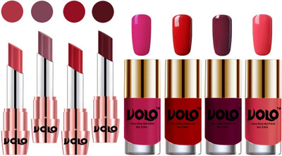 

Volo Ultra HD Shine Nail Polish and Creamy With Matte Lipsticks Combo(Set of 8)