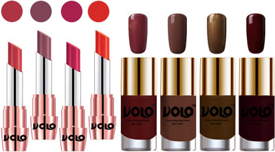 

Volo Ultra HD Shine Nail Polish and Creamy With Matte Lipsticks Combo(Set of 8)