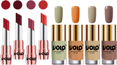 

Volo Ultra HD Shine Nail Polish and Creamy With Matte Lipsticks Combo(Set of 8)