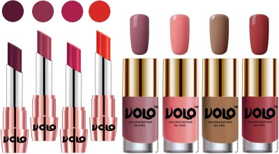 

Volo Ultra HD Shine Nail Polish and Creamy With Matte Lipsticks Combo(Set of 8)