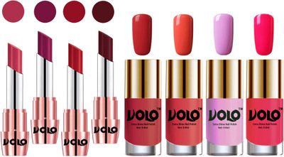 

Volo Ultra HD Shine Nail Polish and Creamy With Matte Lipsticks Combo(Set of 8)