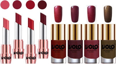 

Volo Ultra HD Shine Nail Polish and Creamy With Matte Lipsticks Combo(Set of 8)