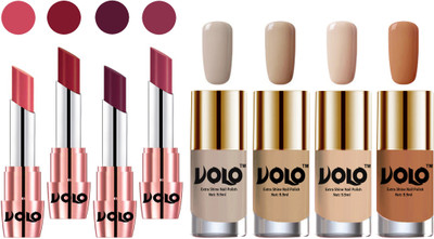 

Volo Ultra HD Shine Nail Polish and Creamy With Matte Lipsticks Combo(Set of 8)