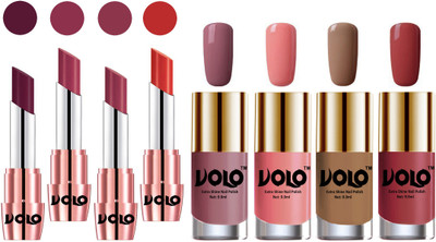 

Volo Ultra HD Shine Nail Polish and Creamy With Matte Lipsticks Combo(Set of 8)