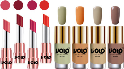 

Volo Ultra HD Shine Nail Polish and Creamy With Matte Lipsticks Combo(Set of 8)