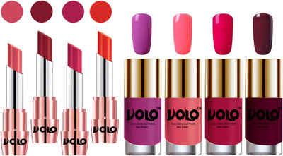 

Volo Ultra HD Shine Nail Polish and Creamy With Matte Lipsticks Combo(Set of 8)
