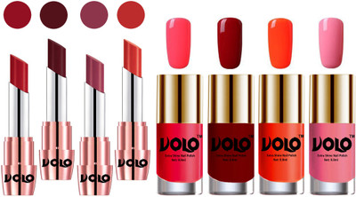

Volo Ultra HD Shine Nail Polish and Creamy With Matte Lipsticks Combo(Set of 8)
