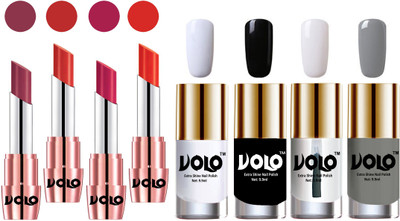 

Volo Ultra HD Shine Nail Polish and Creamy With Matte Lipsticks Combo(Set of 8)