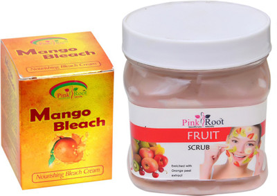 

Pink Root FRUIT SCRUB 500GM WITH MANGO BLEACH 50GM(Set of 2)