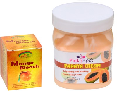 PINKROOT PAPAYA CREAM 500GM WITH MANGO BLEACH 50GM(2 Items in the set)