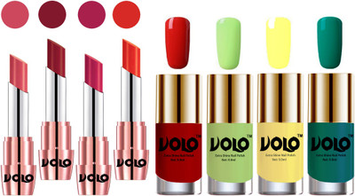 

Volo Ultra HD Shine Nail Polish and Creamy With Matte Lipsticks Combo(Set of 8)