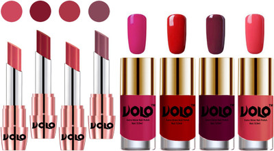 

Volo Ultra HD Shine Nail Polish and Creamy With Matte Lipsticks Combo(Set of 8)