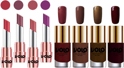 

Volo Ultra HD Shine Nail Polish and Creamy With Matte Lipsticks Combo(Set of 8)