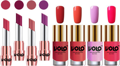 

Volo Ultra HD Shine Nail Polish and Creamy With Matte Lipsticks Combo(Set of 8)