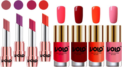 

Volo Ultra HD Shine Nail Polish and Creamy With Matte Lipsticks Combo(Set of 8)