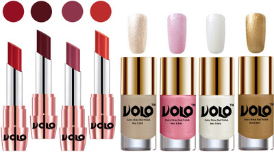 

Volo Ultra HD Shine Nail Polish and Creamy With Matte Lipsticks Combo(Set of 8)