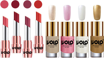 

Volo Ultra HD Shine Nail Polish and Creamy With Matte Lipsticks Combo(Set of 8)