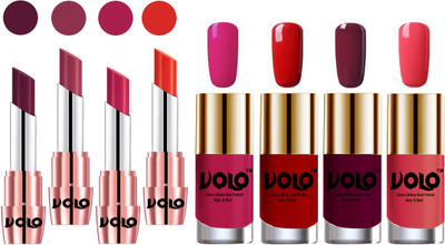 

Volo Ultra HD Shine Nail Polish and Creamy With Matte Lipsticks Combo(Set of 8)