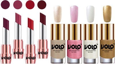 

Volo Ultra HD Shine Nail Polish and Creamy With Matte Lipsticks Combo(Set of 8)