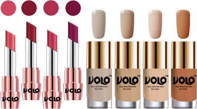 

Volo Ultra HD Shine Nail Polish and Creamy With Matte Lipsticks Combo(Set of 8)