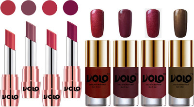 

Volo Ultra HD Shine Nail Polish and Creamy With Matte Lipsticks Combo(Set of 8)
