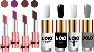 

Volo Ultra HD Shine Nail Polish and Creamy With Matte Lipsticks Combo(Set of 8)