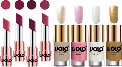 

Volo Ultra HD Shine Nail Polish and Creamy With Matte Lipsticks Combo(Set of 8)