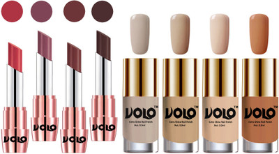 

Volo Ultra HD Shine Nail Polish and Creamy With Matte Lipsticks Combo(Set of 8)