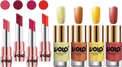

Volo Ultra HD Shine Nail Polish and Creamy With Matte Lipsticks Combo(Set of 8)