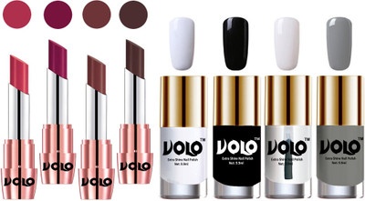 

Volo Ultra HD Shine Nail Polish and Creamy With Matte Lipsticks Combo(Set of 8)