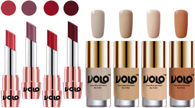 

Volo Ultra HD Shine Nail Polish and Creamy With Matte Lipsticks Combo(Set of 8)