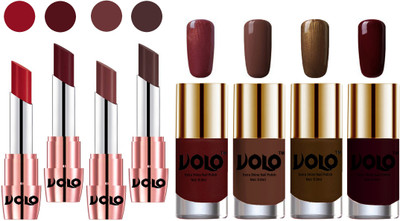 

Volo Ultra HD Shine Nail Polish and Creamy With Matte Lipsticks Combo(Set of 8)