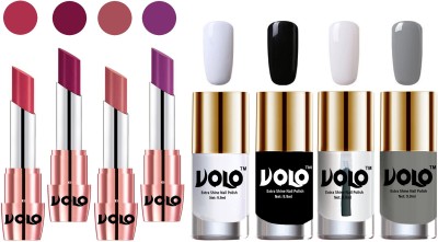 

Volo Ultra HD Shine Nail Polish and Creamy With Matte Lipsticks Combo(Set of 8)