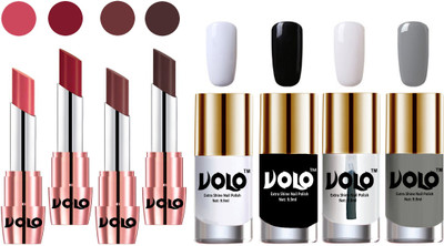 

Volo Ultra HD Shine Nail Polish and Creamy With Matte Lipsticks Combo(Set of 8)
