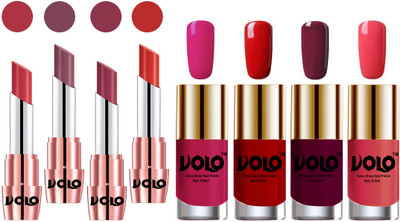 

Volo Ultra HD Shine Nail Polish and Creamy With Matte Lipsticks Combo(Set of 8)