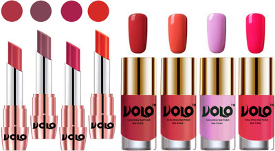 

Volo Ultra HD Shine Nail Polish and Creamy With Matte Lipsticks Combo(Set of 8)