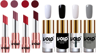 

Volo Ultra HD Shine Nail Polish and Creamy With Matte Lipsticks Combo(Set of 8)
