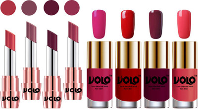 

Volo Ultra HD Shine Nail Polish and Creamy With Matte Lipsticks Combo(Set of 8)