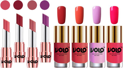 

Volo Ultra HD Shine Nail Polish and Creamy With Matte Lipsticks Combo(Set of 8)