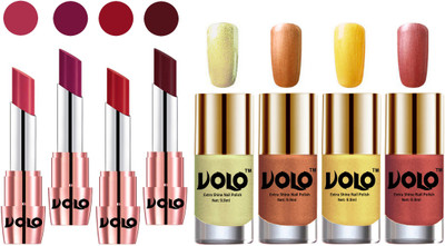 

Volo Ultra HD Shine Nail Polish and Creamy With Matte Lipsticks Combo(Set of 8)