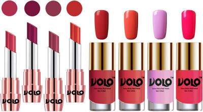 

Volo Ultra HD Shine Nail Polish and Creamy With Matte Lipsticks Combo(Set of 8)