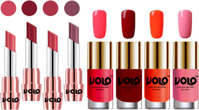 

Volo Ultra HD Shine Nail Polish and Creamy With Matte Lipsticks Combo(Set of 8)